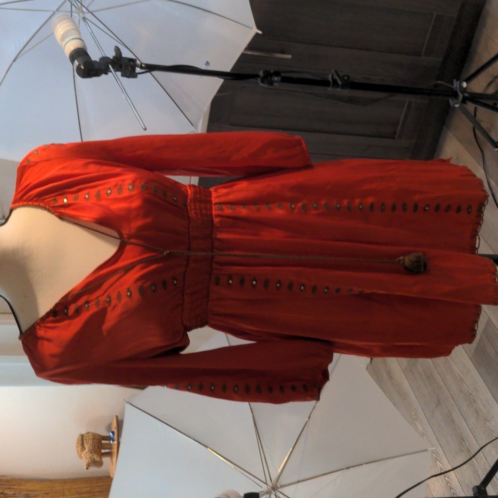 Burnt Orange boho mini dress